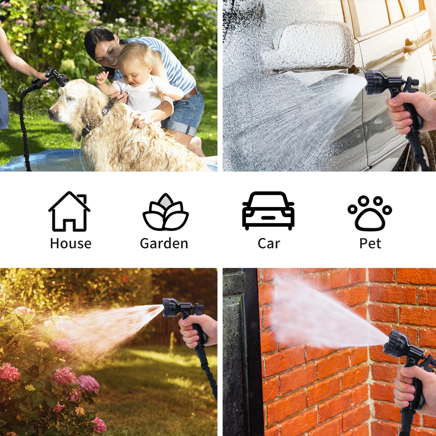 GardenJoy Expandable Water Hose 50 ft. x 2-Pack Water Hose 3/4 in.Magic Hose 100 ft. Home Garden Watering Hose Car Wash Pipe