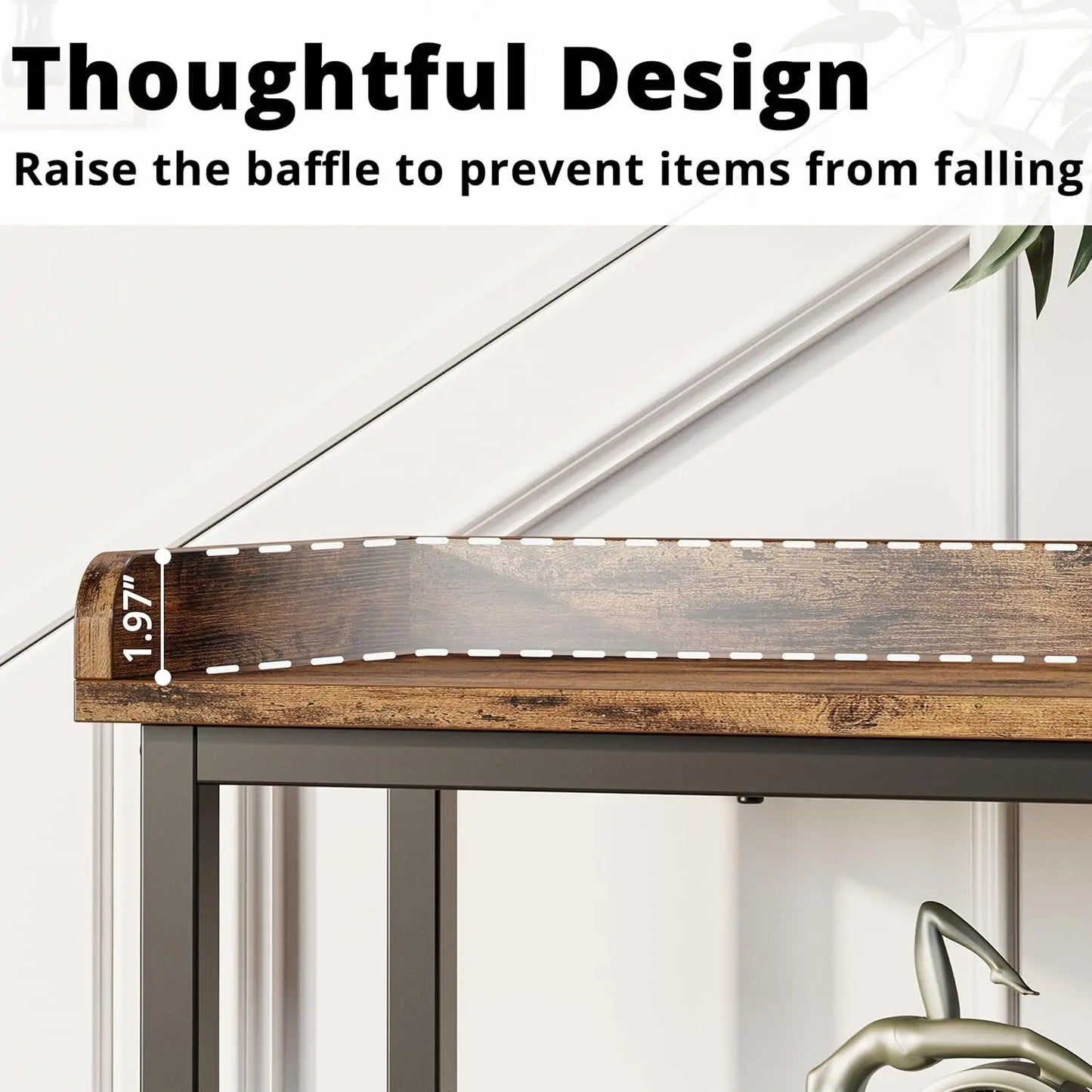 IRONCK Console Table, Sofa Table with Power Outlet, Farmhouse Hallway Table for Entryway, Living Room, Height Adjustable, 55"