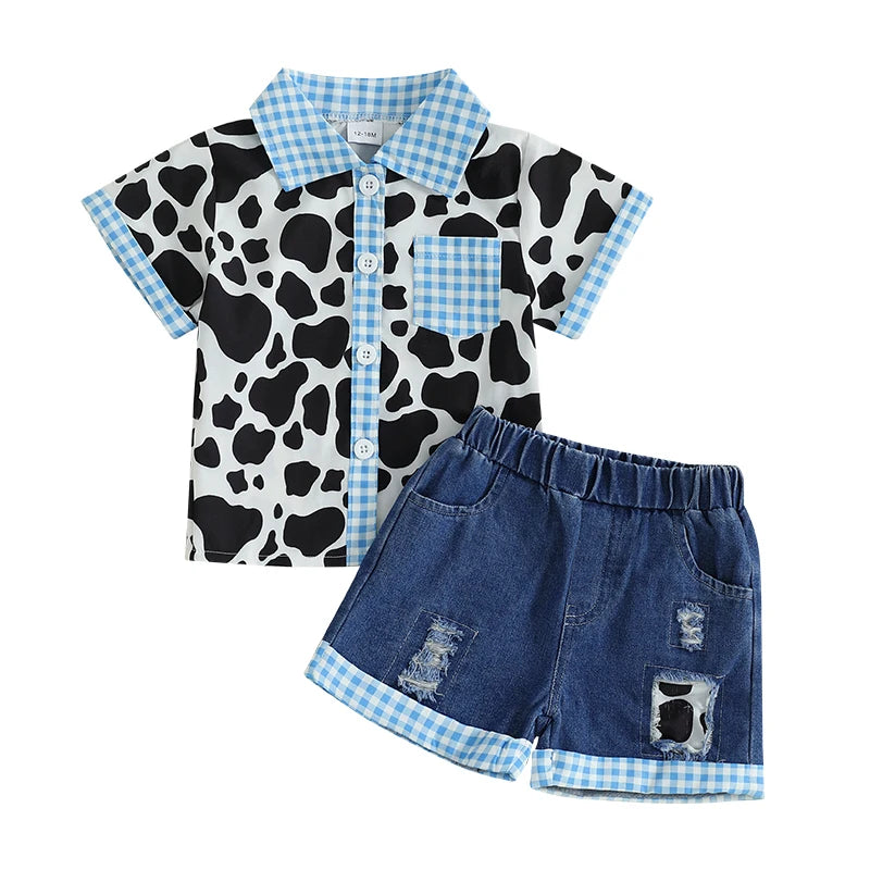 Toddler Boys Casual Outfits Dinosaur Print Short Sleeve T-Shirt and Camouflage Shorts Set for 2 Piece Clothing Set