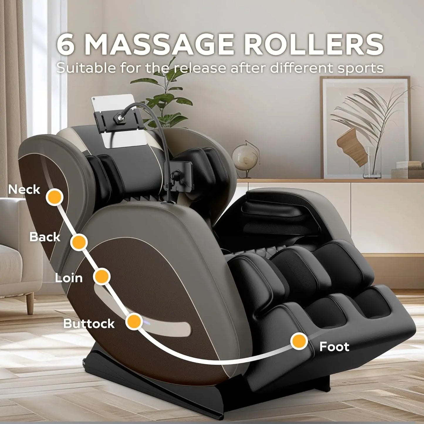 Massage Chairs Full Body, Zero Gravity Massage Chairs with Auto Modes, Airbag Massage, 6 Fix Point Rollers, Foot, Customized