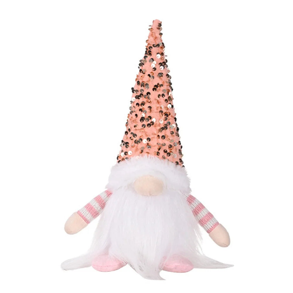 30cm Sequin Christmas Doll Elf Gnome Dolls with Led Light Christmas Party Decorations for Home Xmas Navidad New Year 2025 Gifts