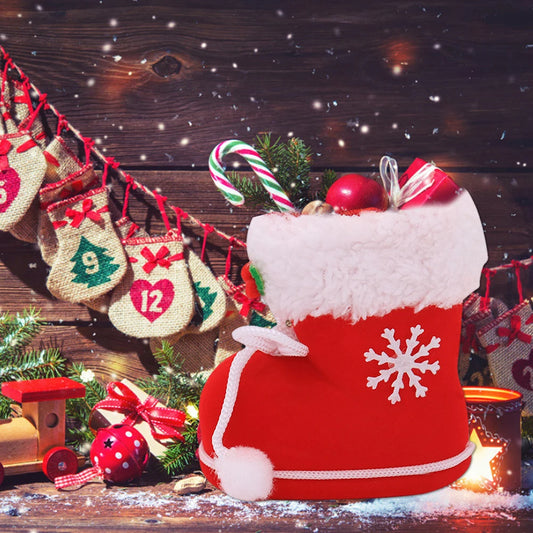 Christmas Red Candy Gift Bag Creative Sugar Storage Boots Mini Festival Theme Home Decoration Supplies