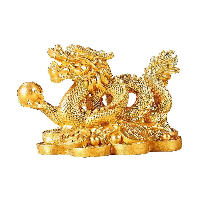 2024 Feng Shui Dragon Statue for Wealth and Good Luck Exceptional Dragon Statuette for Home and Office Decoration