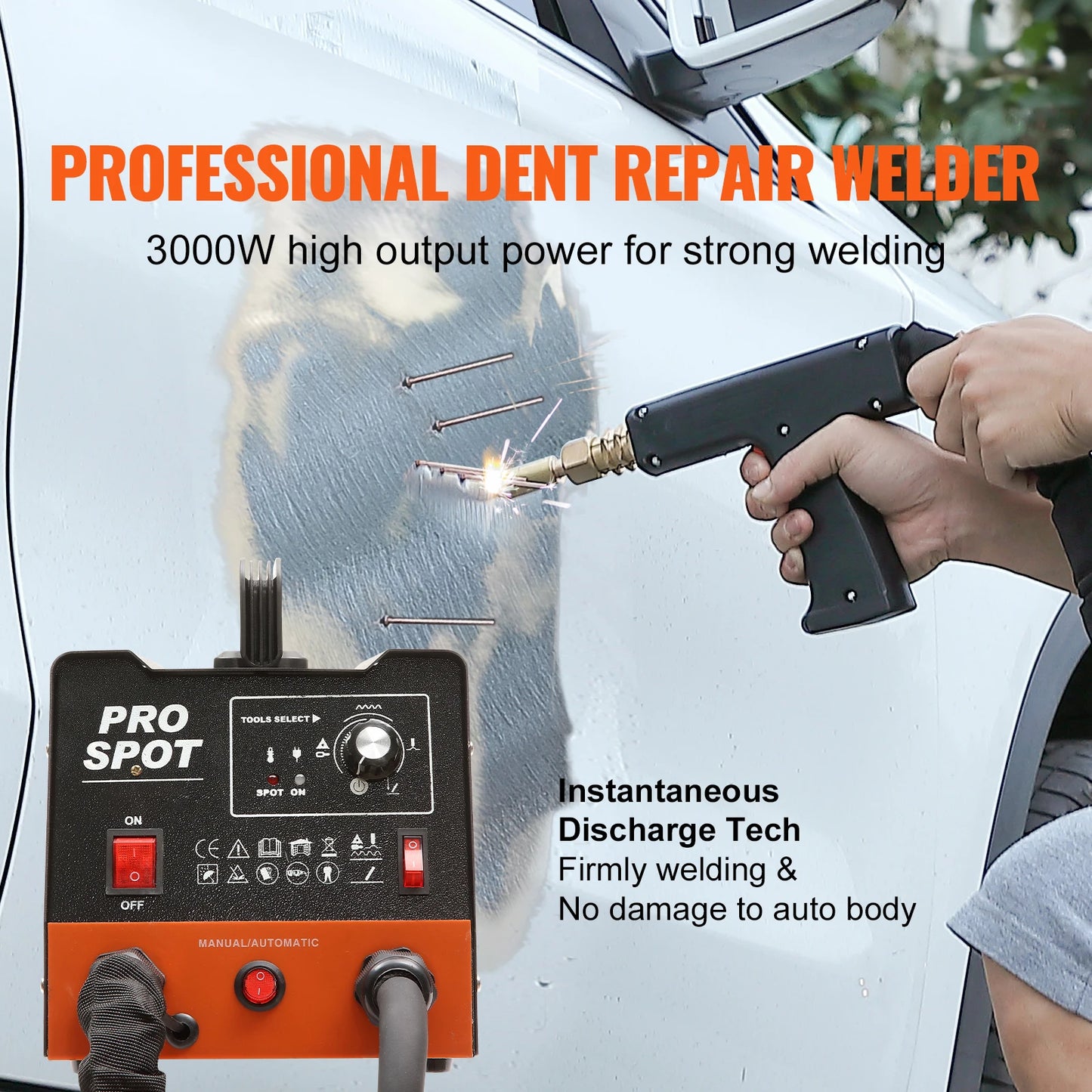 SucceBuy Stud Welder Dent Repair Kit 3KW Spot Welder Auto Body Welding Dent Puller Machine Welding Accessories for Car Truck