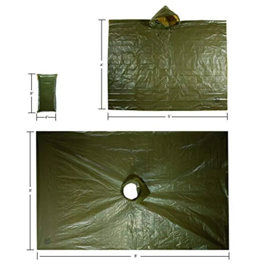 Lightweight Rain Gear Poncho Emergency Survival Cover Shelter Norwegian Military Style