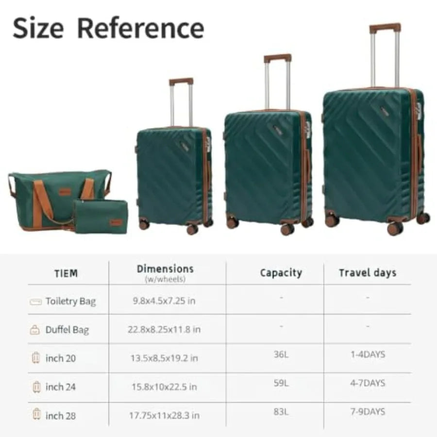 5-Piece Hard Shell Expandable Luggage Set, Airline Approved Carry-On