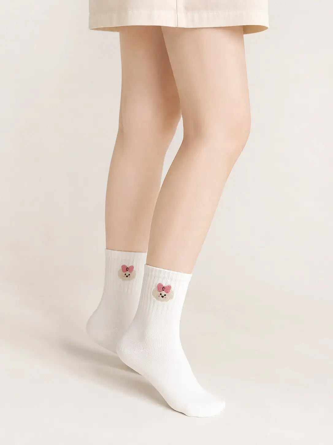 5 Pairs Women's Cute Bow & Floral Pattern Short Socks, Fashionable College Style, Comfortable & Breathable, Versatile For Daily, Sports, Casual Wear, Suitable For Spring, Summer, Autumn