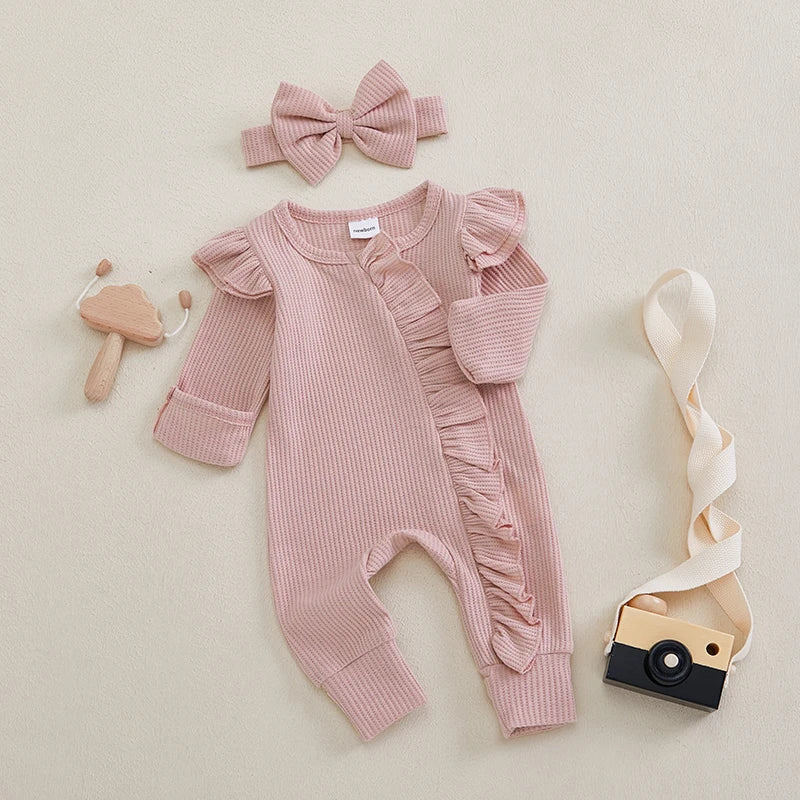 Toddler Girl 2-Piece Winter Outfits Cozy Fleece Hoodie and Pants Set with Matching Headband Baby Clothes for Cold Weather