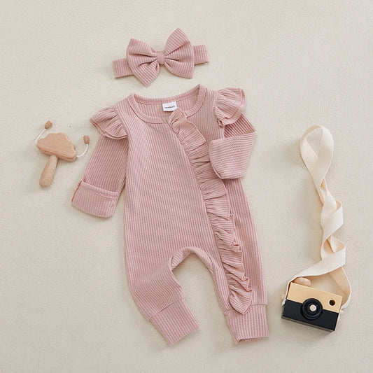 Toddler Girl 2-Piece Winter Outfits Cozy Fleece Hoodie and Pants Set with Matching Headband Baby Clothes for Cold Weather