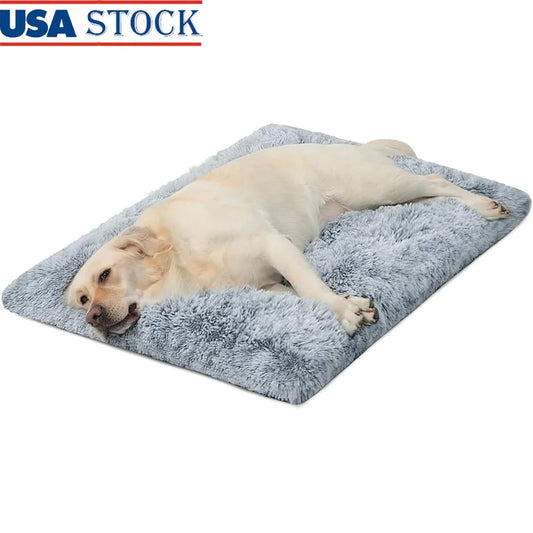 Large Dog Bed Soft Washable Anti-Slip Crate Pad Waterproof Pet Mat Travel Home and Kennel Use