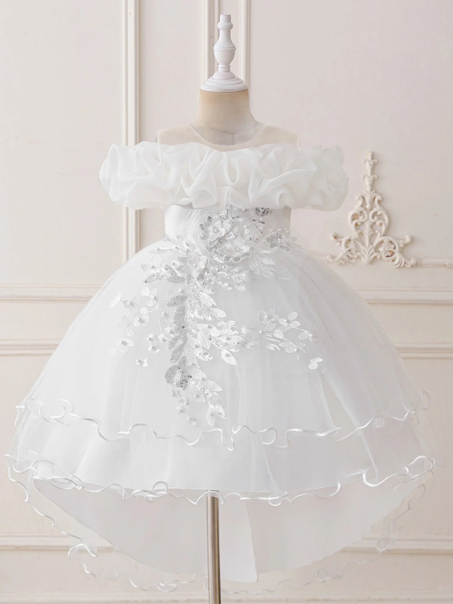 Stylish Toddler Girls Floral Print Sleeveless Ruffle Tulle Dress Perfect for Everyday Wear and Special Occasions
