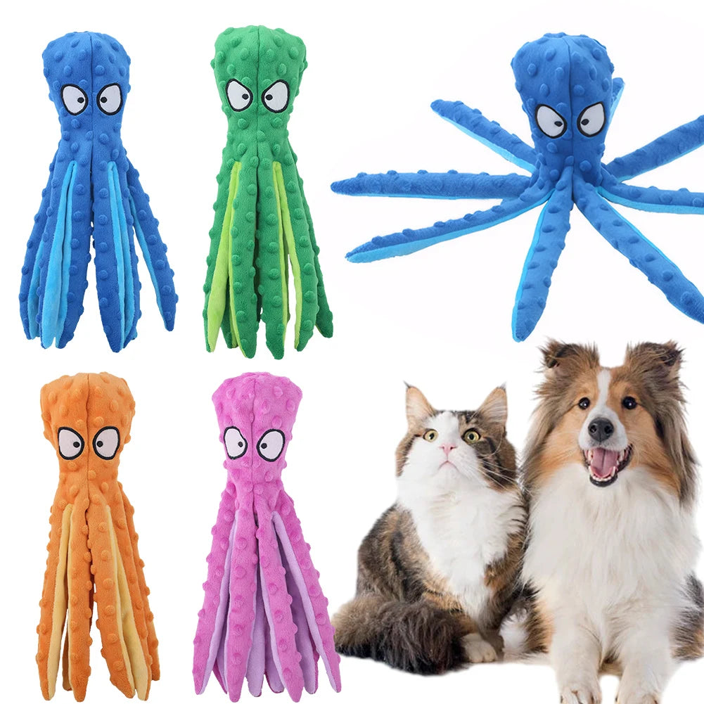 1/2PCS Pet Plush Dog Toy Voice Octopus Shell Puzzle Toy Bite Resistant Interactive Pet Dog Teeth Cleaning Chew Toy Pet Supplies