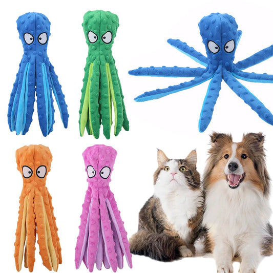 1/2PCS Pet Plush Dog Toy Voice Octopus Shell Puzzle Toy Bite Resistant Interactive Pet Dog Teeth Cleaning Chew Toy Pet Supplies