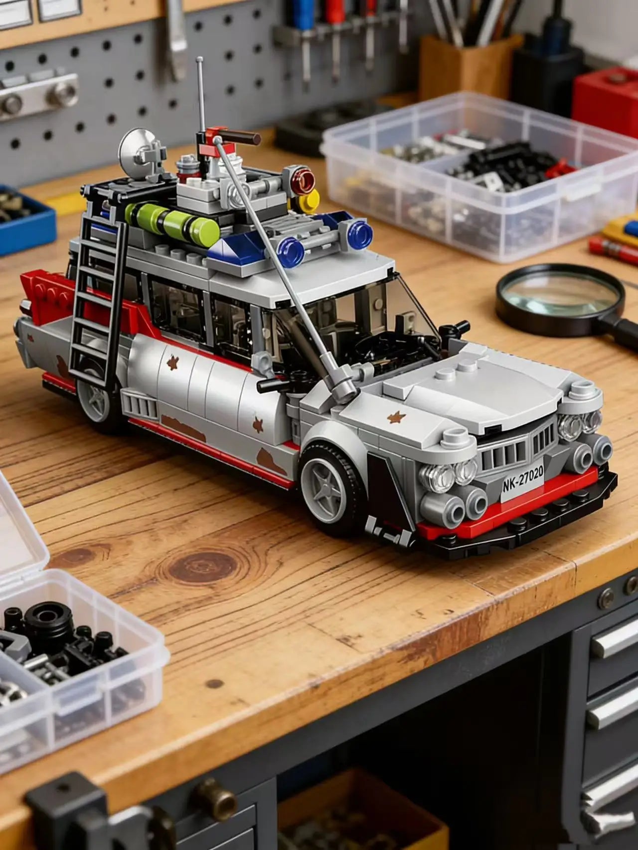 Classic Film Car Model Building Kit, Ideal Gift for Adult Hobbyists and Collectors, Ghost Theme, Christmas  Party Favor