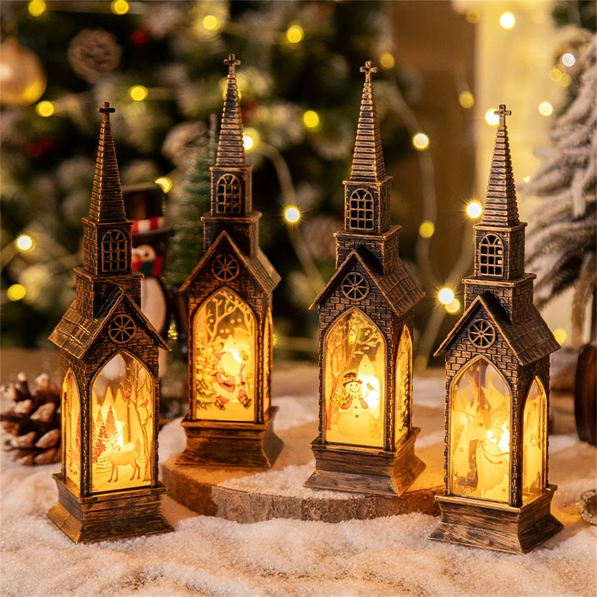 3/4pcs, Christmas Decorations LED Electronic Candle Lights, Night Lights, New Year, Christmas Ornaments, Holiday, Party Supplies