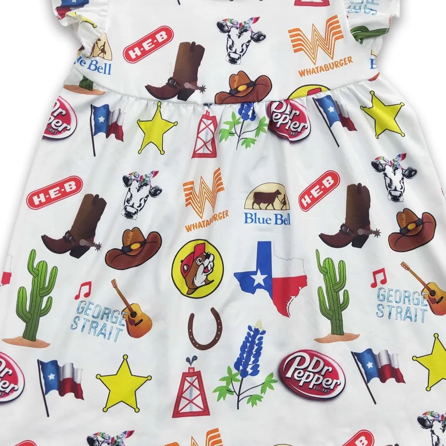Baby Girls Western Pearl White Knee Length Dresses