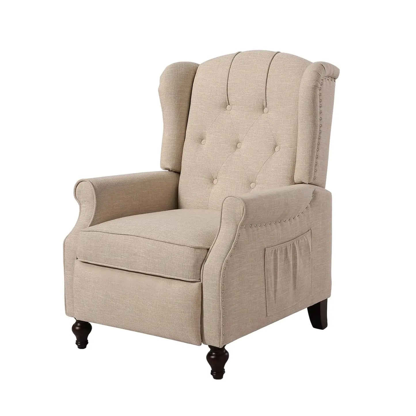 Massage Heat Wingback Recliner Push Back Armchair Living Room Bedroom Home Theater Beige,Customized