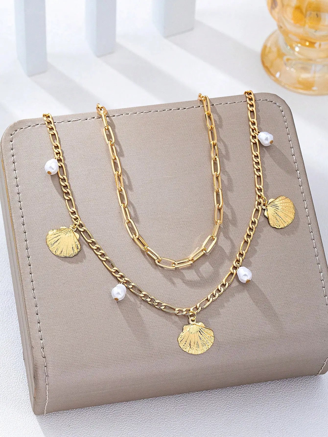 2pcs Bohemian Style Ocean Series Shell & Starfish Beaded Waist Chain For Women