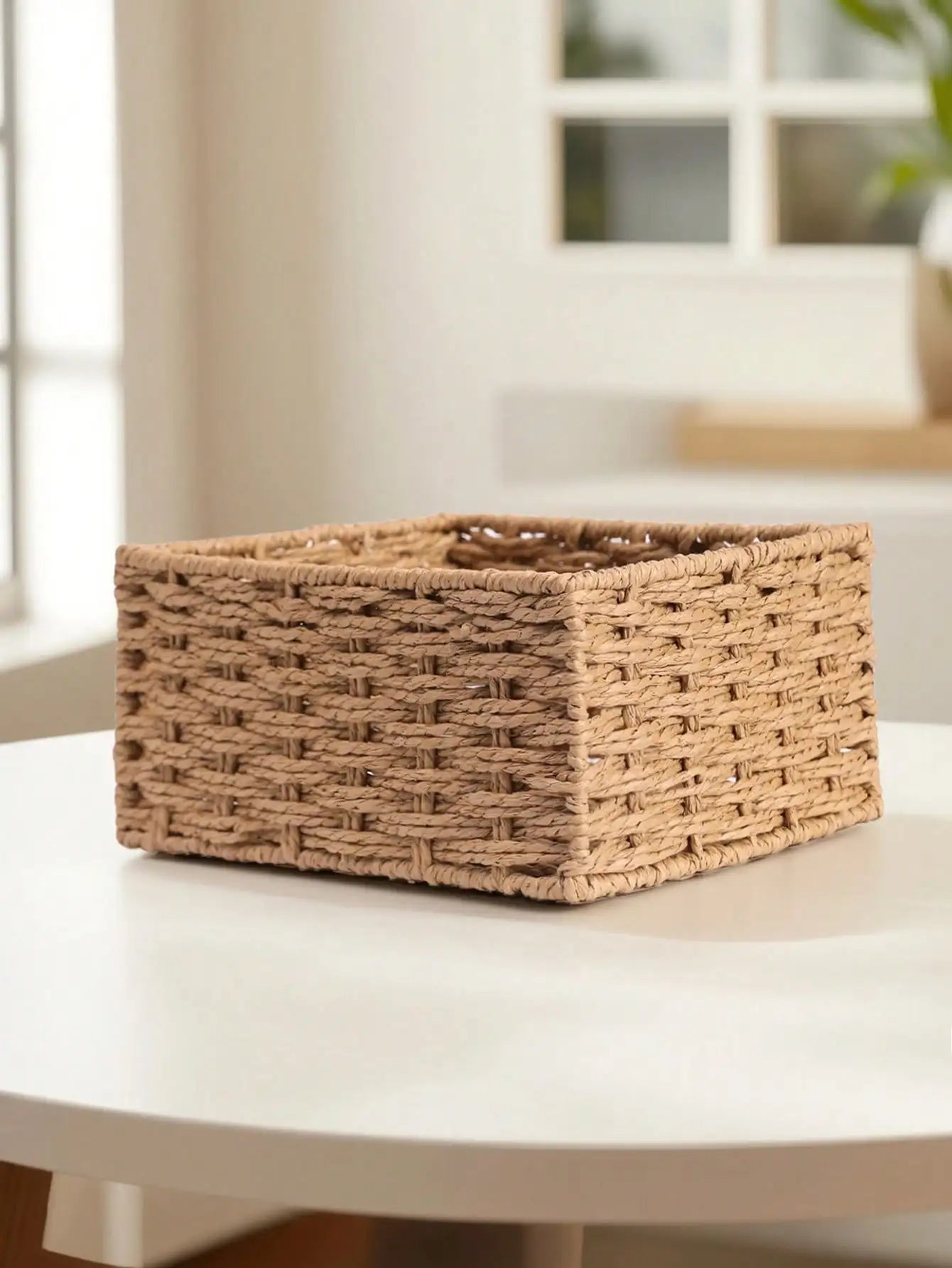1pc/3pcs Desktop Storage Box, Handmade Rattan Woven Organizer Tray For Cosmetics, Keys, Snacks, Home Living Room, Bedroom, Study, Office, S/M/L Sizes Available,For Back To School