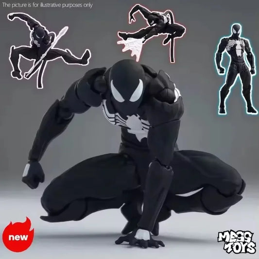 Mess Toys The Black Neighbor Symbiotic Spider-Man Black Venom Suit Joint Action Figures Custom-Made Ornaments Boy Gift
