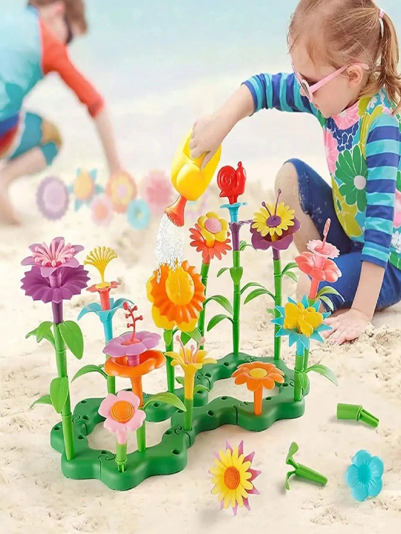 Children Garden Building Flower Toys Girls DIY Flower Garden Toys Building Blocks Kids Playset Creative Growing Floral Garden Parents-Child Interaction Developmental Educational Toys Room Decorati