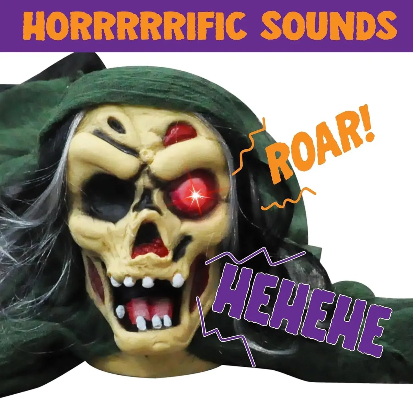 Zombie Groundbreaker Halloween Outdoor Decoration Outside Halloween Graveyard Decor Zombie Prop with Creepy Sound and Glowing Eyes, Scary Groundbreaker Decorations for Lawn Yard Photobooth Props