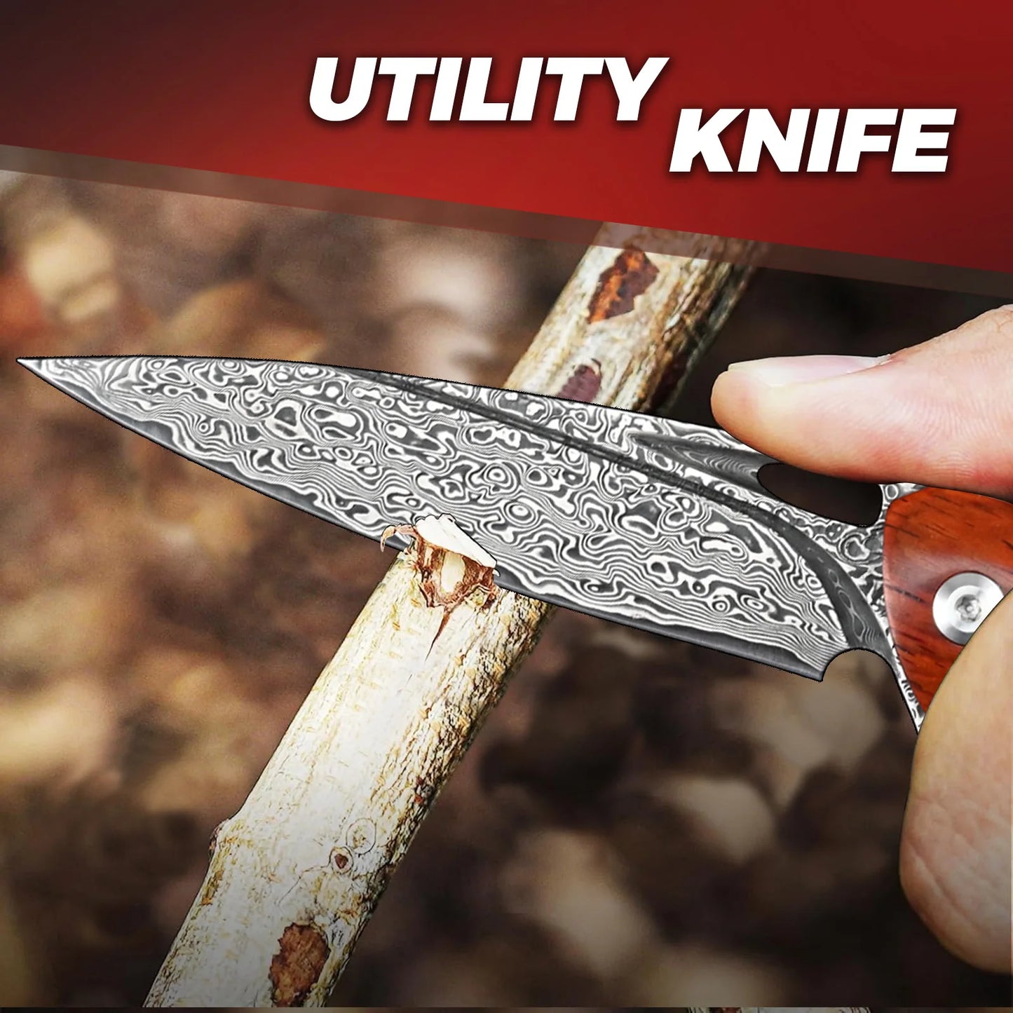 SDOKEDC VG10 Damascus Steel Folding Knives Multitool Edc Hand Tools Camping Knife Outdoor Survival Mens Gifts Rosewood Handle