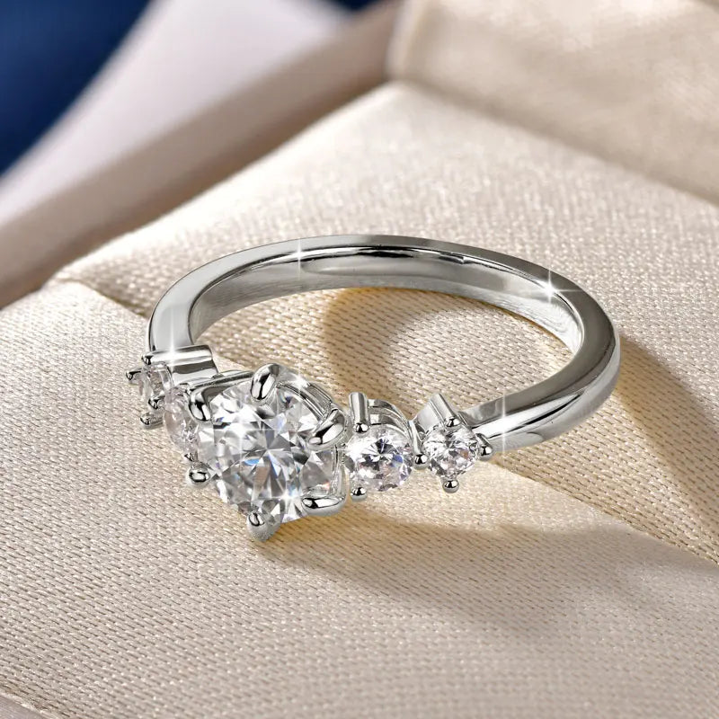 Oxtao 1 Carat Moissanite Engagement Ring 14K Gold Filled for Women