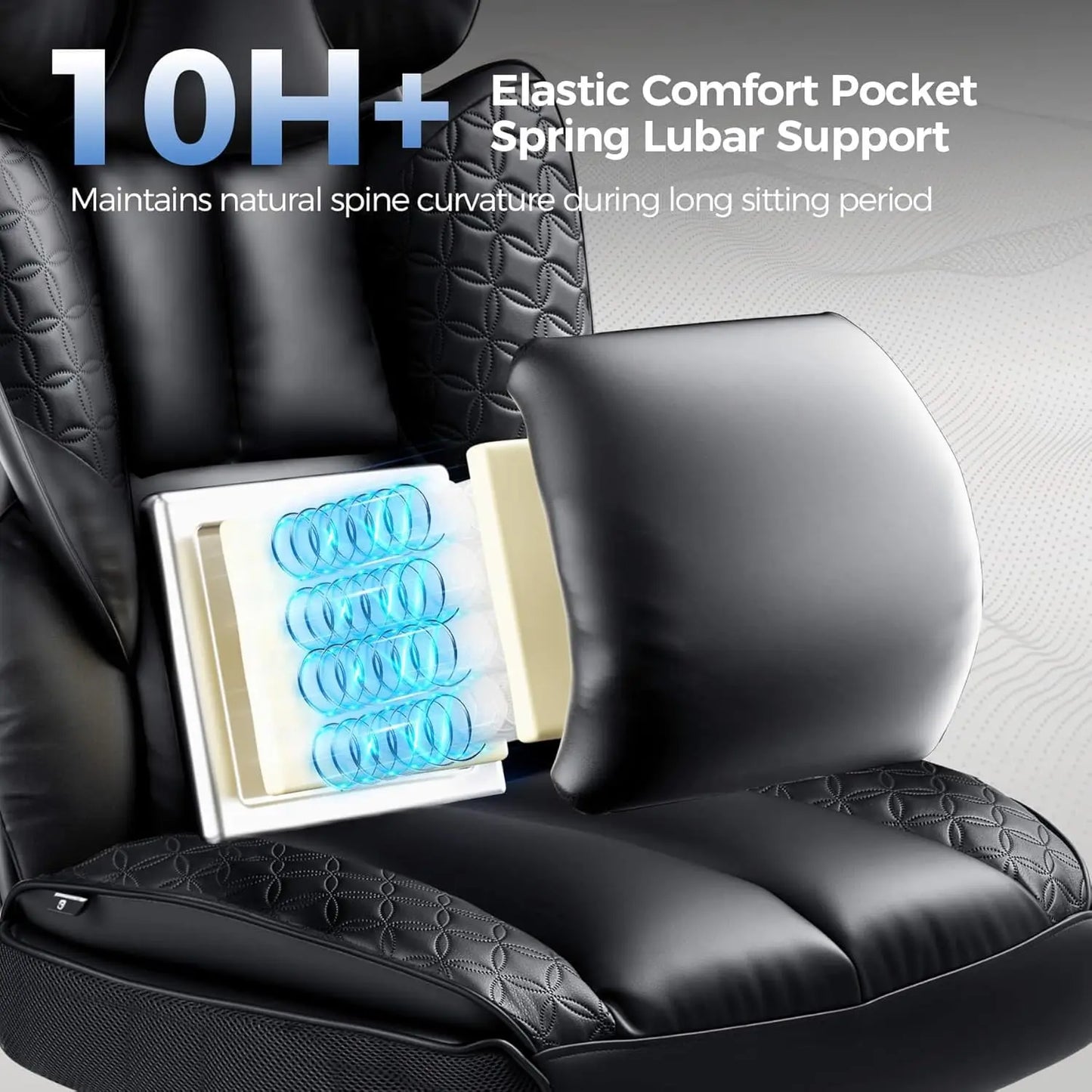 Heavy Duty Gaming Chair 400lbs with Footrest, Ergonomic Wide Seat, Lumbar Support, Earth-Black