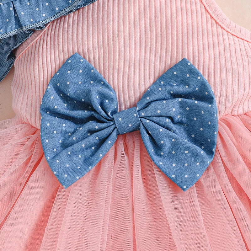 Toddler Girl Floral Print Ruffle Sleeve Romper with Matching Bow Headband and Sandals Set for Summer Beach Outings