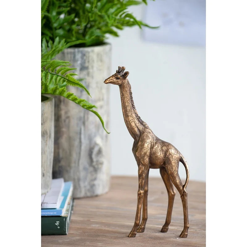 Giraffe Figurine Decor, 5.9x2.2x11.2 Inch Animal Statue for Home Office