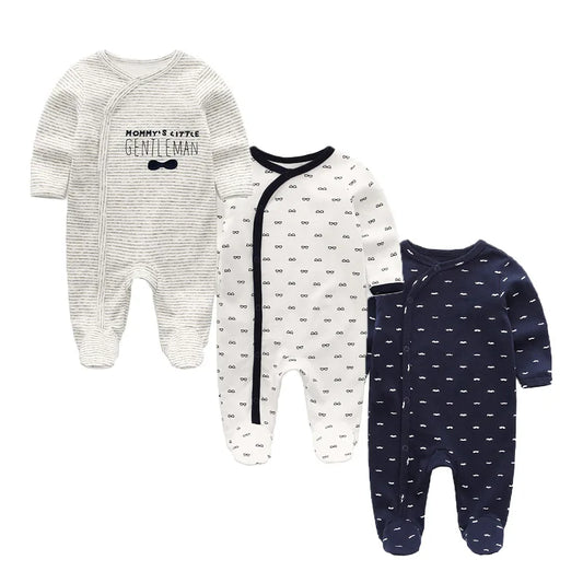 Fashion 3 Pcs Autumn Winter Long Sleeve Casual Sweet Baby Girl Romper 100%Cotton Soft Newborn Jumpsuits Clothes