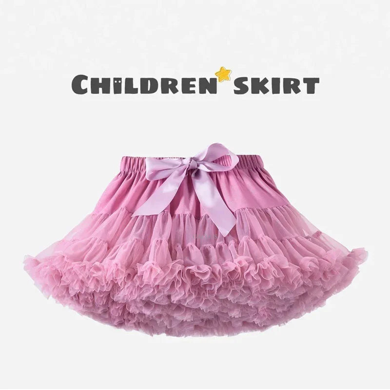 Girls Tutu Skirts Black Fluffy Toddler Tulle Princess Ball Gown Pettiskirt Ballet Party Dance Rainbow Tulle Skirts Girls Clothes