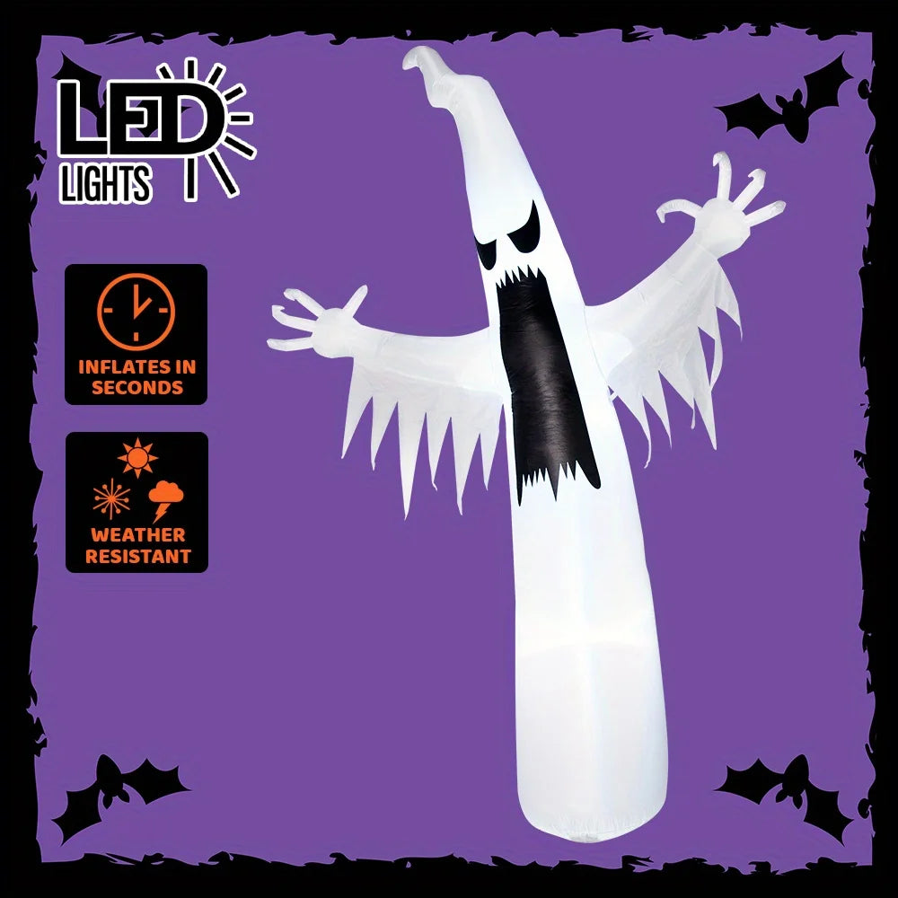 12 FT Scary Ghost Halloween Inflatables Outdoor Decorations  Halloween Decor, Inflatable Ghost Blow Ups for Yard with LEDs for Outside Yard Decorations