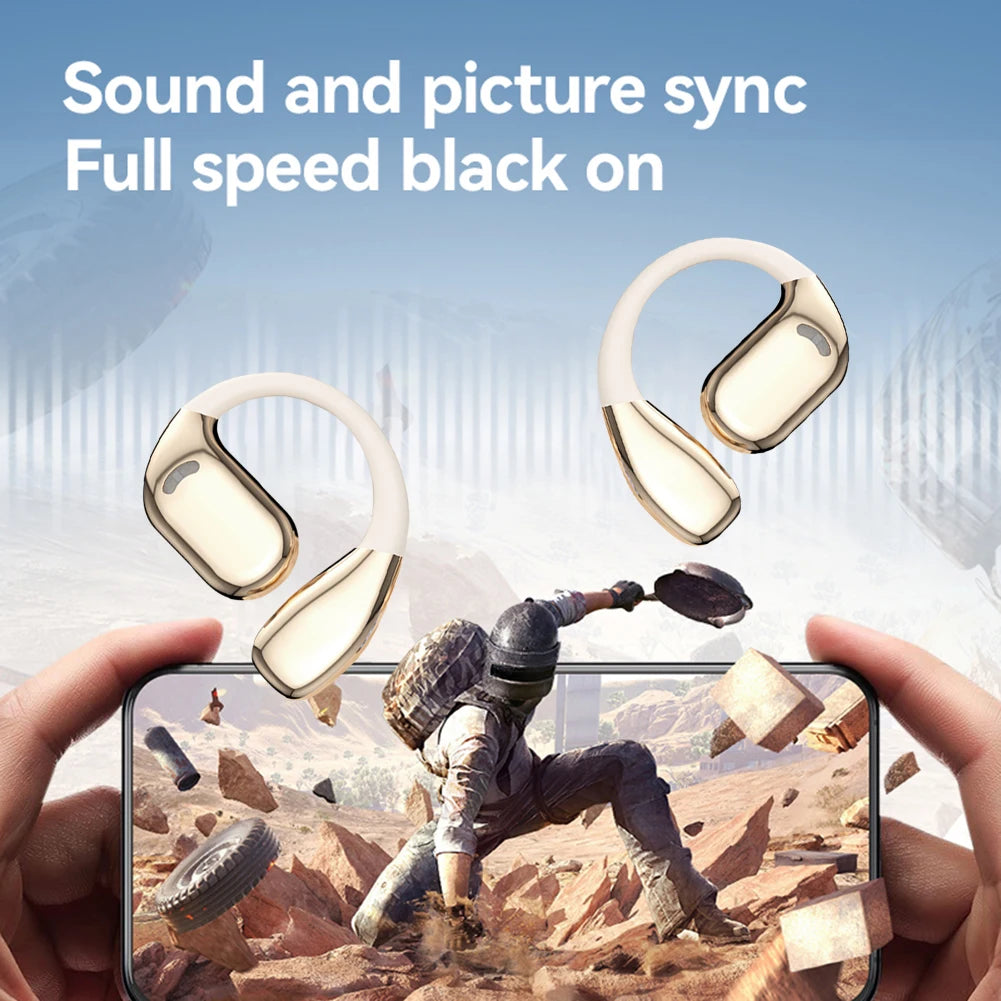 Bluetooth 5.4 Wireless Translation Headphone Multi Languages Business Earphone Ear Hook Noise Cancelling HiFi Stereo Earbud