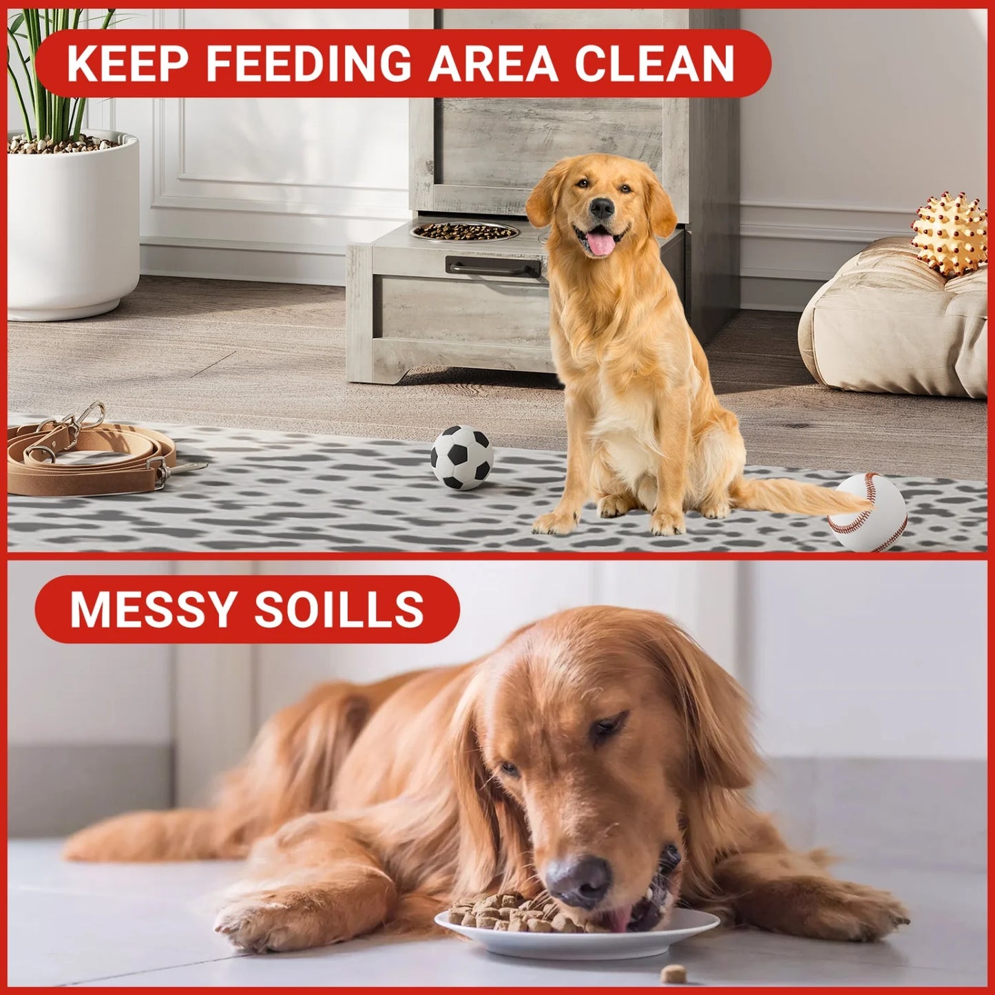 Pet Food Cabinet Flip Top Dog Food Storage Cabinet,Dog Feeding Station with 2 Elevated Bowls, Pet Toy Storage Organizer