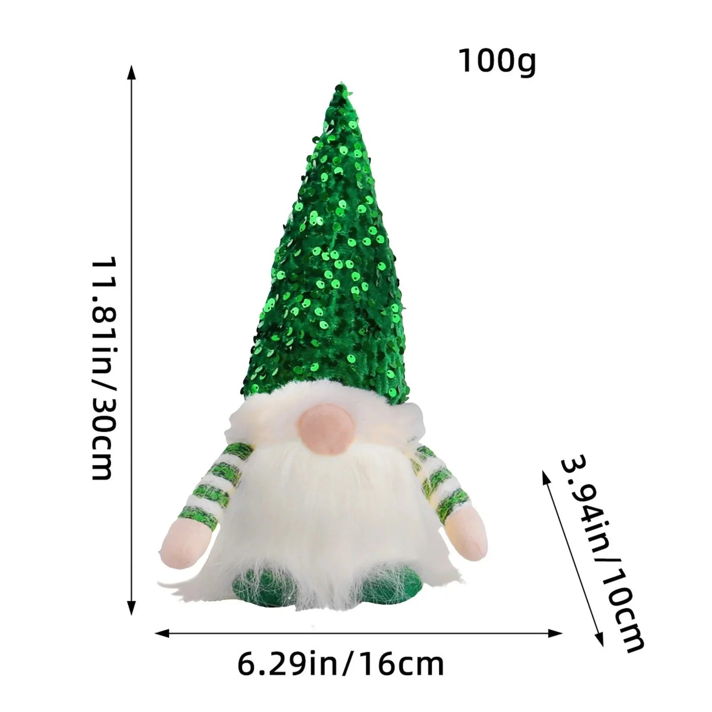 30cm Sequin Christmas Doll Elf Gnome Dolls with Led Light Christmas Party Decorations for Home Xmas Navidad New Year 2025 Gifts