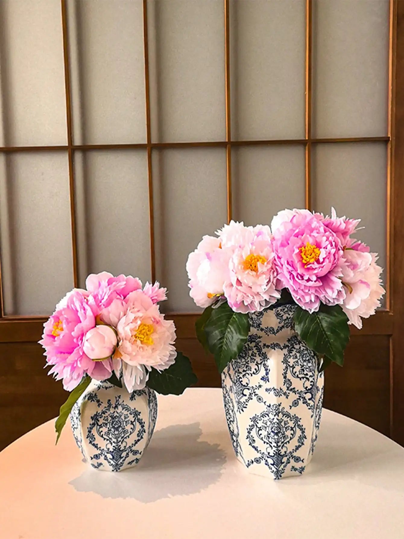 1 Pc Blue & White Porcelain Vase, New Chinese Retro Flower Vase, Living Room, Entrance, Office Floral Decor, Atmosphere Photogra
