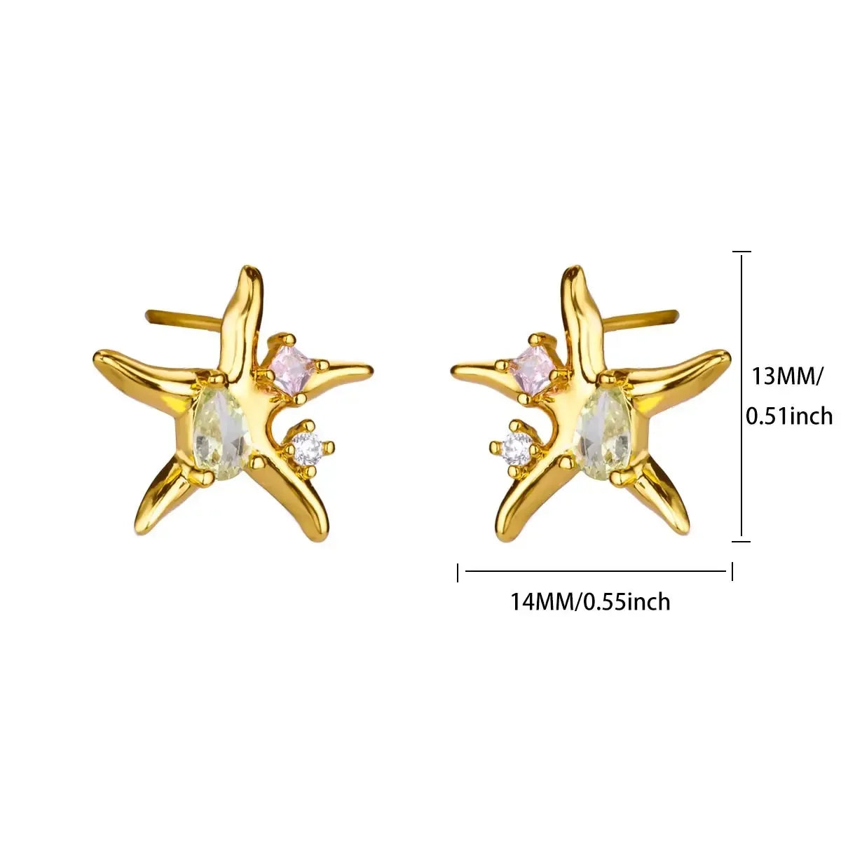 Vintage Summer Starfish Stainless Steel Stud Earrings For Women Simple Star Shell Earrings Stud Ocean Party Jewelry Gift 2025