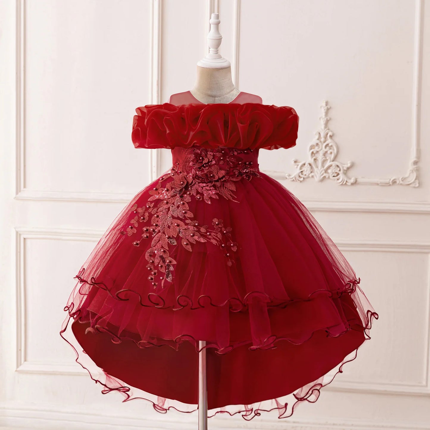 Stylish Toddler Girls Floral Print Sleeveless Ruffle Tulle Dress Perfect for Everyday Wear and Special Occasions
