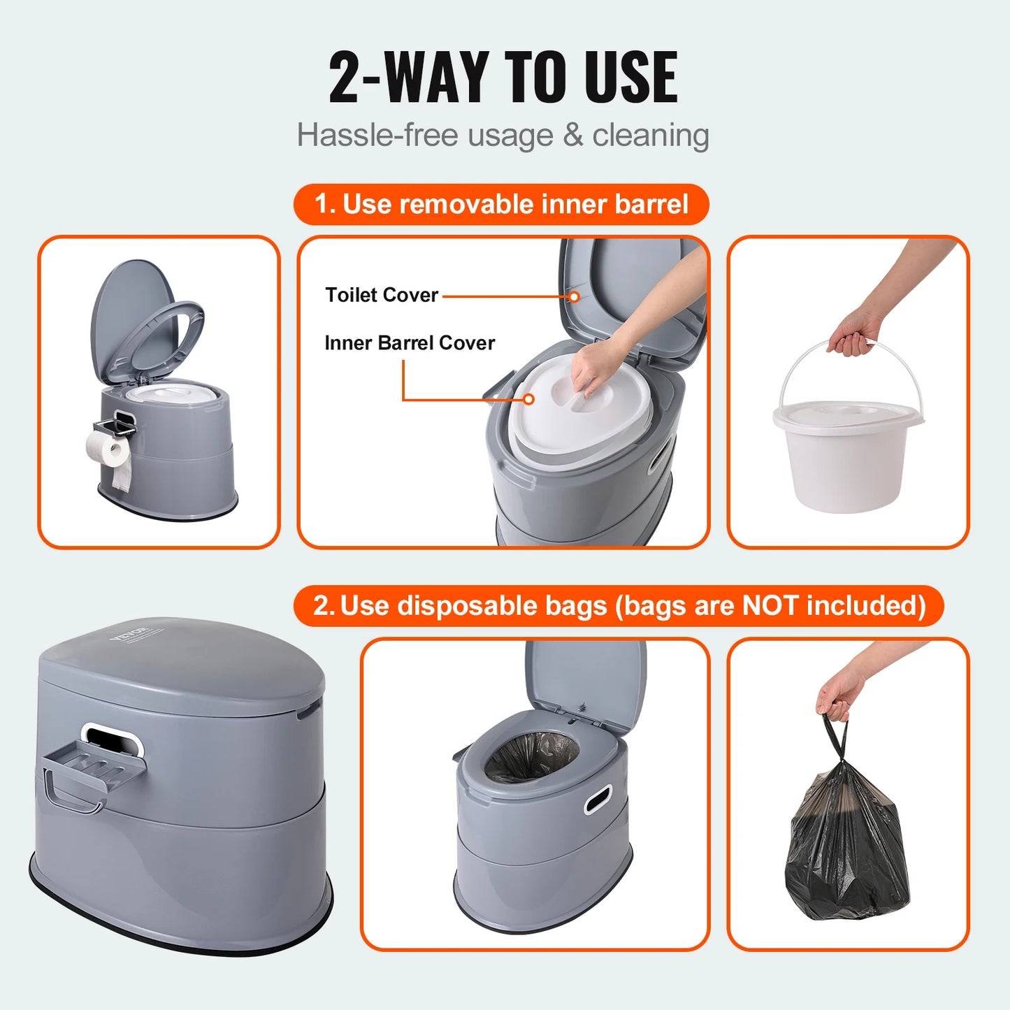 SucceBuy Portable Toilet for Camping Porta Potty with 1.3G Detachable Inner Bucket TravelToilet for OutdoorCamping LongRoad Trip