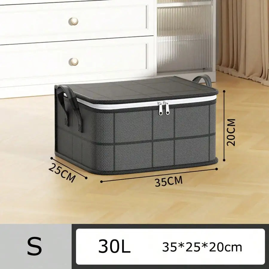 1pc Large Capacity Foldable Clothes Storage Bag, Home Goods, Blanket Dust Cover Bag, 3D Storage Bag, Bedroom Wardrobe Clothing Organizer, Easy To Fold, Space Saving, High Quality Fabric,