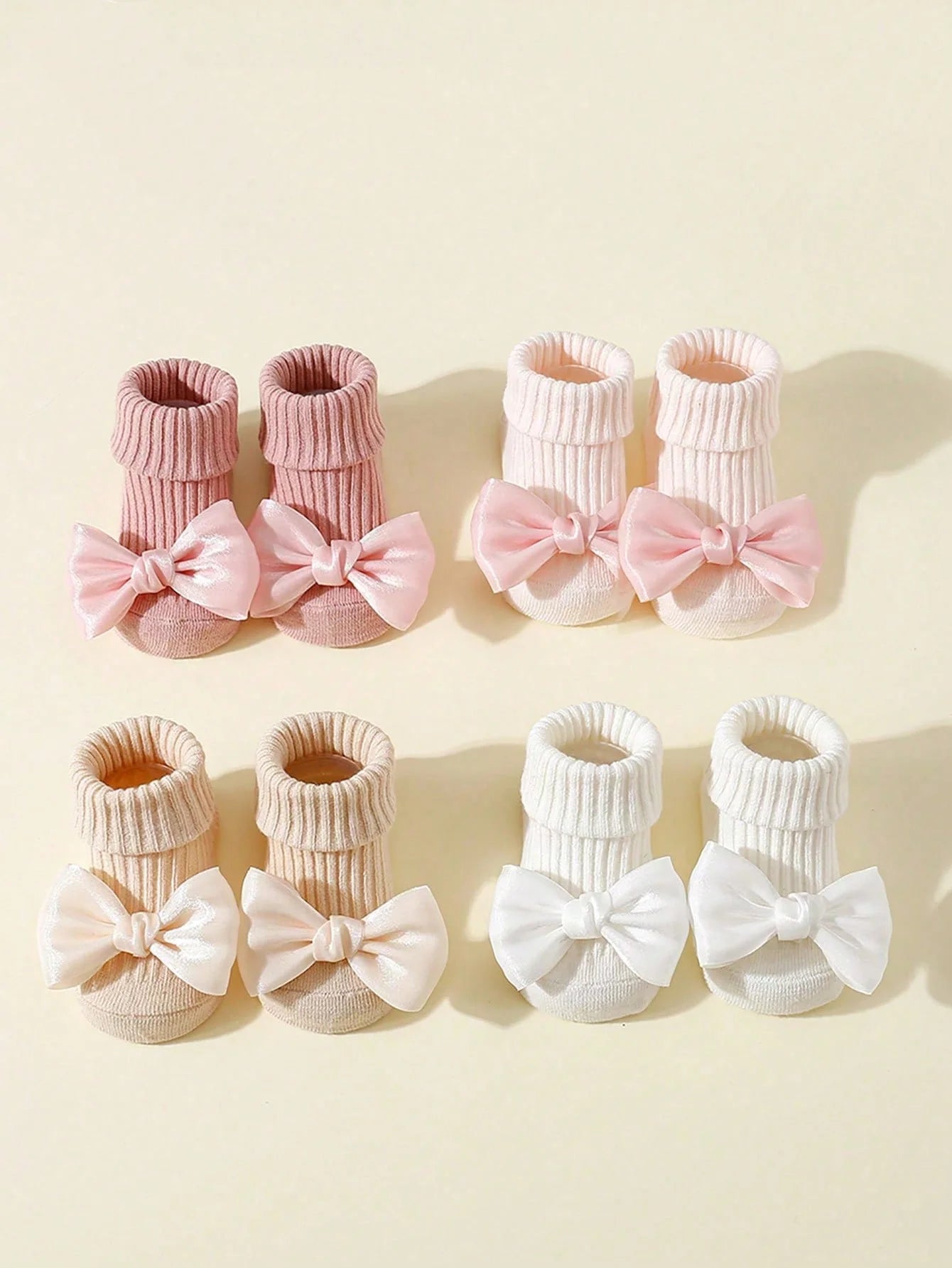 4 Pairs Toddler Socks with Bows, Soft Cotton Cute Ankle Socks for Infants Girls, Fashion Anty-Slip Newborn Baby Socks 0-24 Months newborn baby girl socks baby accesories