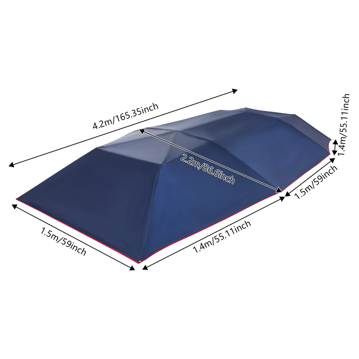 Semi-Automatic Car Tent 4.2×2.2/4.6×2.3m- Hydraulic Sun Shelter Waterproof Windproof UV Protection with Anti-Theft Ropes for SUV