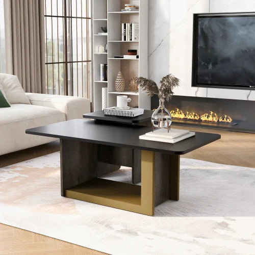 Modern Square Coffee Table Set of 2 for Living Room End Tables with Spacious Tops