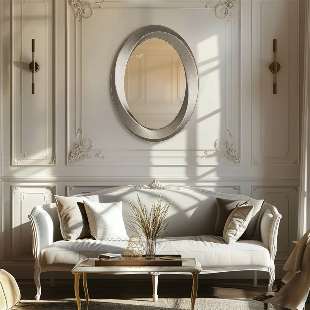 60 By 80 Cm Antique Baroque Gold Oval Wall Mirror With Beveled Frame