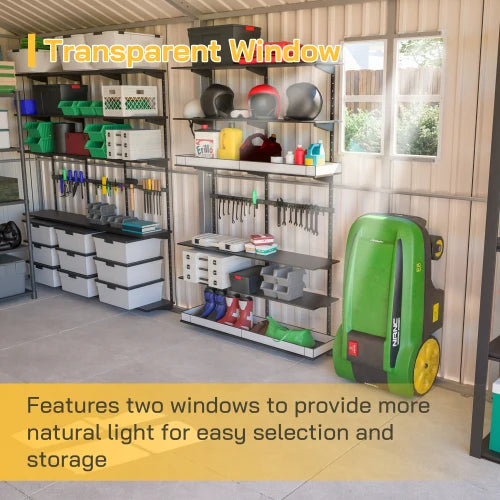12x20 Ft Outdoor Metal Garage Shed for Secure Equipment Storage