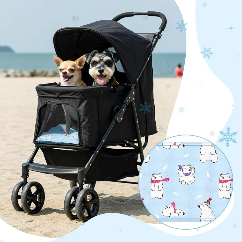 Waterproof Cooling Mat for Pet Stroller Washable Summer Sleeping Pad for Dogs and Cats 11.81x19.69 Inches