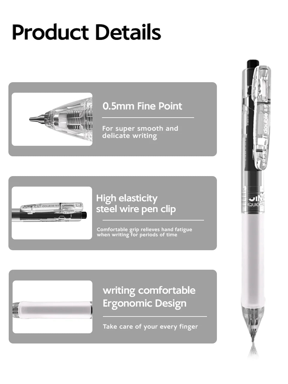 Gel Pens 12 Pack - Retractable, Ultra Fine Tip 0.5mm, Durable Non-slip Pen Body, Suitable for Students and Office - Cheap