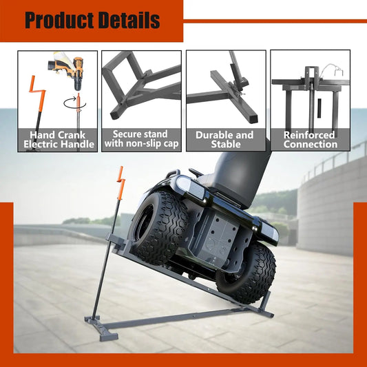Ride-On Lawn Mower Jack Lift - Telescopic Maintenance Jack for Garden Tractors and Riding Lawn Mowers, 880 lbs Weight Capacity,